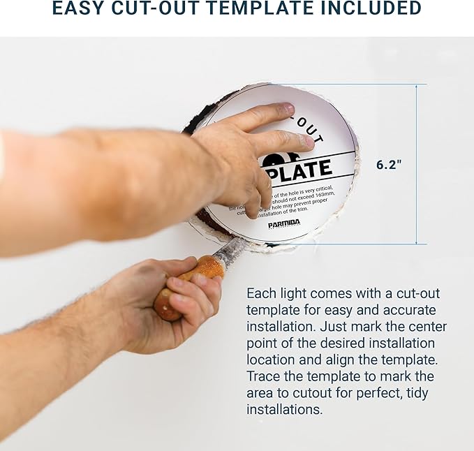 PARMIDA (6 Pack) 6 Inch Ultra-Thin LED Recessed Ceiling Light with Junction Box, 5CCT Color Selectable 2700K/3000K/3500K/4000K/5000K, 12W, Dimmable Canless Wafer Slim Panel Downlight, IC Rated, ETL