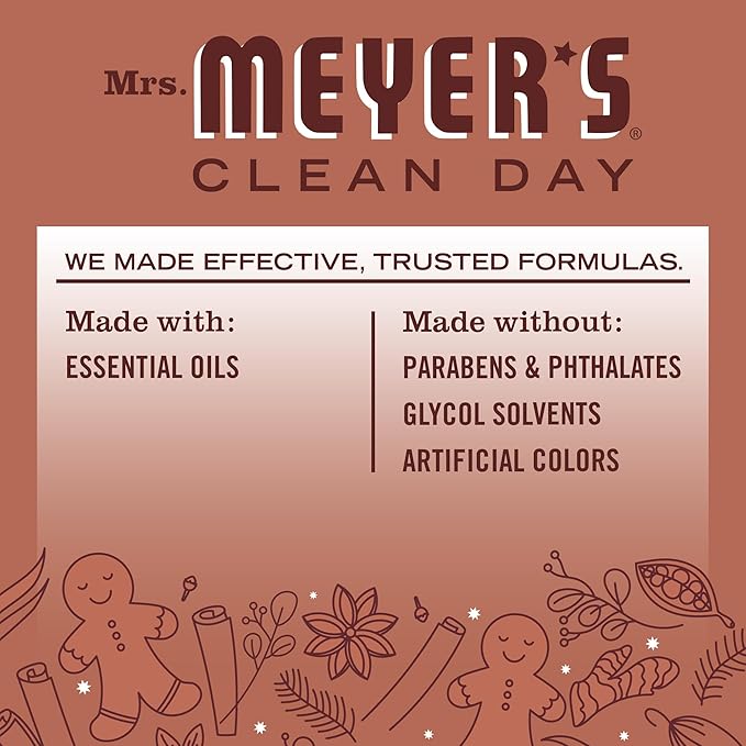 Mrs. MEYER'S CLEAN DAY Multi-Surface Everyday Cleaner, Limited Edition Gingerbread Scent, 16 Ounce Bottle (Pack of 3)