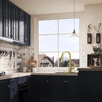 WEWE Vintage Kitchen Faucet with Pull Down Sprayer, Stainless Steel 1 or 3 Hole High Arc Single Handle Antique Sink Faucet for Classic Modern Ktichen, Gold