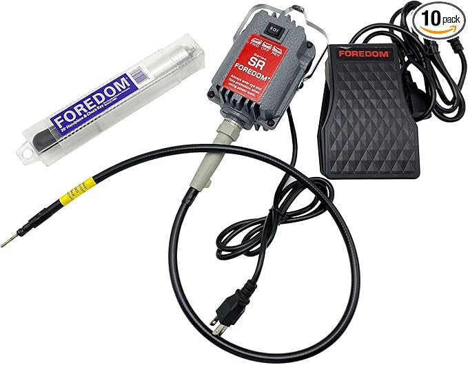 Foredom Flexible Shaft Grinder, Micromotor Power Tool Kit with Foot Pedal, Handpiece