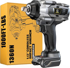 Cordless Impact Wrench 1000FT-LBS for Dewalt Battery, 1/2 inch Brushless Electric 1360N.m Impact Gun Includes LED Work Light, High Torque Impact Driver, Bare Tool Only