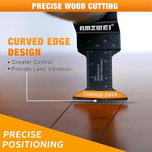 50PCS Titanium Oscillating Tool Blades, Curved Edge Oscillating Saw Blades for Metal, Wood, Plastic, Quick Release Multi Tool Blades Compatible with Dewalt Milwaukee Ryobi Rockwell Fein