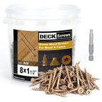 Deck Screws #8 x 1-1/2’’, T25 Star Torx Drive Flat Head Wood Screws, Brown, 5lb