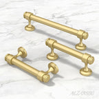 Alzassbg 15 Pack Matt Gold Cabinet Pulls, 6-1/4 Inch(160mm) Hole Centers Cabinet Handles Kitchen Hardware Straight Bar for Cabinets and Drawer AL3082MGP