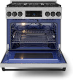 Gordon Ramsay by THOR Kitchen 36 Inch Professional Liquid Propane Range with Tilt Panel Touch Control in Stainless Steel/Black