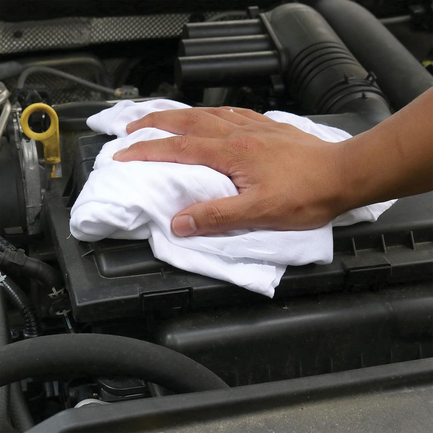 Premium White T-Shirt Cleaning Rags (4 lbs. Bag of Rags) – White Cotton Rags for Cleaning, Staining, Painting, Oil, Grease & Dust Removal – Shop Rag Bulk