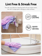 Fantasticlean Microfiber Cleaning Cloth Roll -75 Pack, Tear Away Microfiber Towels, 12" x 12", Reusable, Washable, Scratch Free, Ultra Absorbent Dishcloth for Home Supplies, Car, Pet (Lavender)