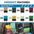 GLOSO Circuit Breaker AUTO Reset Fuse for Car Truck RV Automotive Marine Boat Trolling Motor & Custom Wiring Audio Battery Protection E37 Auto (T1) Reset Low Profile ATC/ATO 14 VDC (6A - 1 Pack)