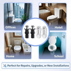 2 Set Toilet Seat Screws, Stainless Steel Toilet Seat Bolts with Expanding Rubber & Plastic Nuts - Universal Toilet Hardware Replacement Kit for Most Top-Mount Toilet Seats' Top-Mount Hinges