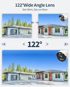 《122°Wide Angle & 80FT Night Vision》Outdoor Wired Security Camera System,CCTV Cameras Outside, Home Video Surveillance Systems