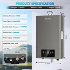 Tankless Water Heater Propane,Indoor 4.74GPM 18L,Constant propane water heater,Instant Hot Propane Gas Water Heater with Fahrenheit Digital Display,Multi-Protection