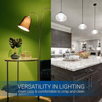 T10 LED Bulb E26 60 Watt Dimmable 7.3 INCH Tubular Long Light Bulbs, 5000K Cool White Tube Light Bulb for Candelabra, Wall Scones, Chandelier and Ceiling Fan, 120V 600Lumens 6 Pack