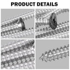 Black Head 100 PCS #10X1-1/2"(1.5 inch) Stainless Steel Phillips Flat Head Wood Screws,Stainless Steel 18-8 A2(304) Screw,Home Screw Kit by QISHENG