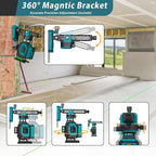Takamine 16 Lines Green Laser Level Pro, 4x360° 4D Green Cross Line Professional for Construction, Two 360° Vertical and Two 360° Horizontal Laser Level Pulse Mode and Remote Controller