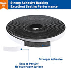 MAGZO Door Weather Stripping, 1/2 Inch W X 1/8 Inch T X 198 Ft Total Weatherstripping Foam Tape Soudproof for Windows 16.5 ft X 12 Rolls, Black