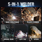 YESWELDER Firstess DP200 Dual Pulse,7-Inch LCD Screen 120/240V Dual Voltage MIG Welder,MIG/Pulsed MIG/Flux Core/Spool Gun MIG/Lift TIG/Stick Multiprocess Welding Machine