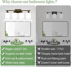 4-Light Bathroom Light Fixtures, Vanity Light with Milky White Shades, Oil-Rubbed Bronze Bathroom Light Fixtures Over Mirror, Modern Bathroom Wall Lamp for Mirror Living Room Cabinet Bedroom