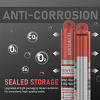 YESWELDER TIG Welding Tungsten Electrode Red Tip 5pk 3/32" & 5pk 1/8" by 7" Assorted-size (Red, WT20/EWTh-2)