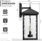Darkaway Outdoor Wall Lights,17 Inch Tall Exterior Lighting Fixtures Wall Mount Outdoor Porch Lights Outside Sconce with Glass E12 Socket for House Patio Hallway Garage