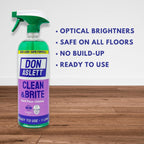 Don Aslett Clean & Brite Set (1 Quart Concentrate and 32 Oz Ready-To-Use Spray Bottle) Floor Cleaner | Restore Natural Shine of Hard Flooring Surface - Tile, Vinyl, Linoleum, Wood