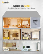 Ensenior 24 Pack 4 Inch LED Recessed Ceiling Light, Dimmable, 3000K-5000K 3CCT, 750LM 9W 120V, High Brightness Canless Wafer Downlight - ETL&FCC&IC