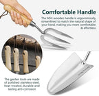 Berry&Bird Gardening Hand Tool Set - 3PCS Stainless Steel Garden Tool Kit Multifunctional Tool with Wooden Handle Trowel, Fork & Weeder for Weeding Planting Transplant, Ideal Garden Gift for Women&Men