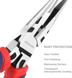 WORKPRO Pliers Set, Premium Cr-V Construction, Includes 6 Inch Slip Joint, Long Nose, Diagonal Cutting, 8 Inch Groove Joint, 7 Inch Linesman and Storage Pouch, for Basic Repair