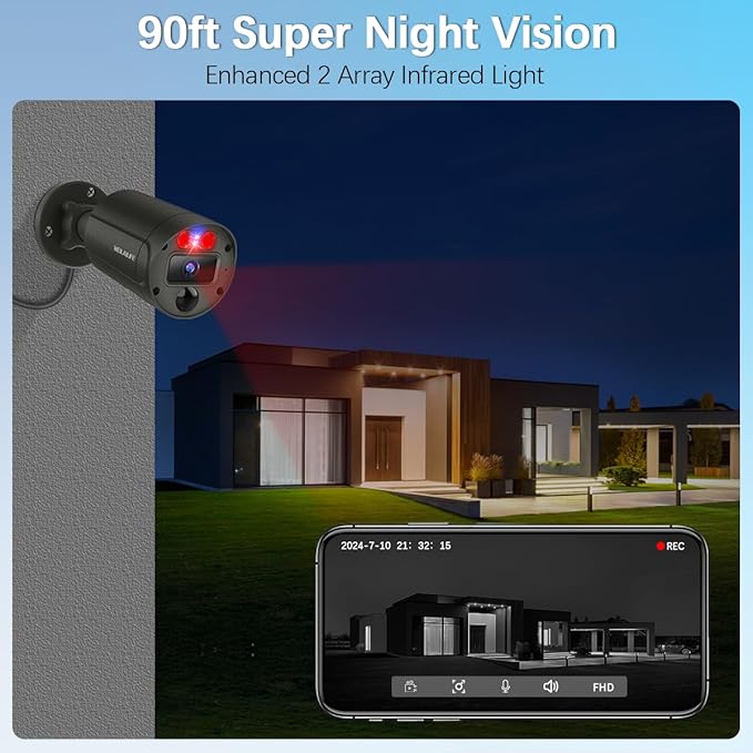 【130° Wide Angle】 Outdoor Wired Security Camera System, Wired Cameras for Home Security, Home POE Video Surveillance Systems, Surveillance DVR Kits