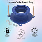 One N Done Toilet Flange Repair Kit – Complete Toilet Wax Ring Replacement Kit – Durable Waxless Toilet Ring – Includes Toilet Flange Bolts and nuts,washers - Toilet Flange Extension Kit (1 Pack)