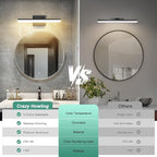 15.7" Black LED Bathroom Vanity Light 5CCT–Dimmable Wall Mount Fixture with Adjustable Angle, Modern Lighting for Powder Room, Vanity Mirror Home & Apartment Use