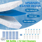 50 Count Disposable Toilet Wand Refills, Compatible with Most Toilet Bowl Wand Refills for Bathroom Cleaning