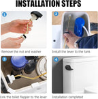 Compatible with TOTO Toilet Handle Replacement Parts Kit, Universal THU068#CP Trip Lvr for St743S Side Mount Toilet Flush Tank Lever Handle for TOTO Kohler Toilet Tank, 1-Pack Matte Black