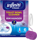 Toilet Bowl Cleaner Rim Hanger, 6 Count Toilet Bowl Deodorizer, Cleans and Freshens Toilet Bowl, Lavender Scent - 7 Month