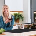 VEVOR Built in Electric Stove Top, 30 inch 4 Burners Ceramic Cooktop, 240V Glass Radiant Cooktop with Sensor Touch Control, Timer & Child Lock Included, 9 Power Levels for Simmer Steam Slow Cook Fry