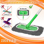 Reusable 100% Coral Fleece Mop Pads Compatible with Swiffer Sweeper Mop, Wet and Dry Flat mop Cover, 3 Pack Washable Mop Pads for Surface/Hardwood Floor Cleaning (Mop is Not Included)