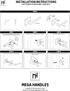 Mega Handles Ronn Dummy Lever Door Handle Set for Closet or French Doors, Single Side, Non-Turning Reversible Door Levers, Fits All Standard Door Sizes, Screws Included - Polished Chrome (2 Pack)