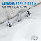 ALEASHA Pop Up Sink Drain Without Overflow, Bathroom Sink Drain Vessel Sink Stopper Pop Up Sink Drain Stopper, Pop Up Drain for Bathroom Sink Drain Strainer for Hair Catcher,Chrome