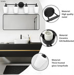 New Bathroom Vanity Light Fixtures 3 Lights Brushed Brass Glass Shade Modern Wall Bar Sconce Over Mirror (Brushed Black, 4T)