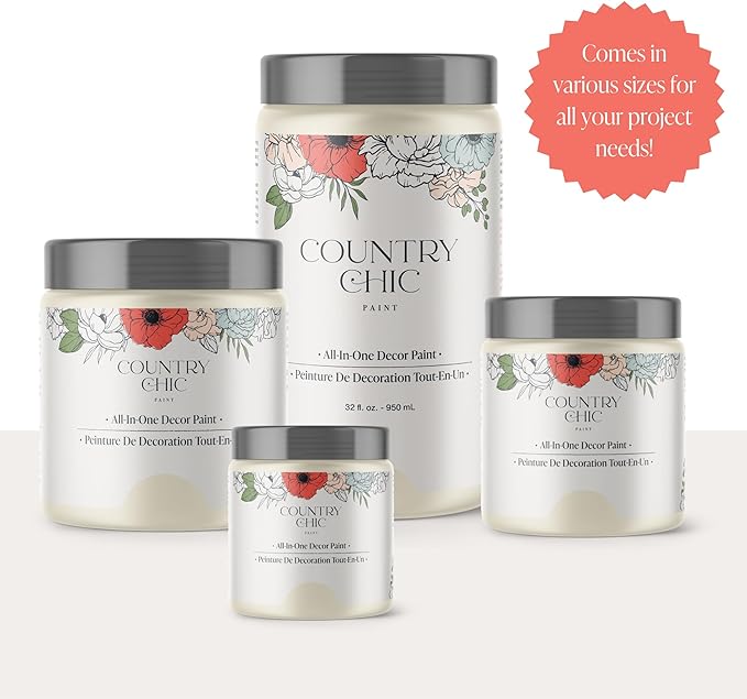 Country Chic All-in-One Chalk Paint for Furniture, Cabinets, Home Decor, Eco-Friendly, Matte Finish, Built-In Primer & Top Coat for Wood, Metal - Persimmon (Orange) - Quart 32 oz (950 ml)