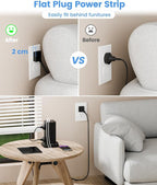 Power Strip Tower with Surge Protector 1800J, Fast Charging Tower PD20W USB-C Ports with 12 AC Outlets, 10ft Extension Cord for Home Office Dorm Room, Black