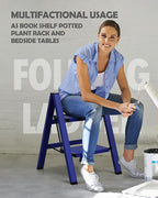 Taranta 2 Step Ladder,Aluminum Lightweight Folding 2 Step Stool with Anti-Slip Wide Pedal,330lbs Capacity Step Ladder for Household,Kitchen,Office - Blue