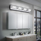 LED Vanity Lights for Bathroom 4 Light Bathroom Lamp over Vanity 27Inch Bathoom Mirror Light Fixtures Modern Bath Bar Lighting Chrome Vanity Lighting Fixtures 24W Restroom Light Fixture 6000K