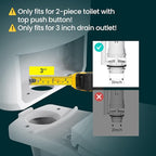 R&T 3-Inch Toilet Flush Valve Replacement Kit with Push Button, Tank to Bowl Gasket with SUS304 Bolts, Toilet Repair Kit Inside Tank for 2-piece Toilet A2475M