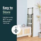 WOA WOA 4 Step Ladder for 10 Feet High Ceiling, Lightweight Foldable Ladder with Non-Slip Wide Pedals, Step Stool with Safe Handrail, Space Saving for Home, Kitchen, Indoor & Outdoor 300lbs - Gold