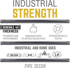 PIPE DÉCOR 1/2” x 7” Malleable Cast Iron Pipe Nipple, Pre-Cut Connectors, Industrial Steel Grey Fits Standard Half Inch Black Threaded Pipes Nipples and Fittings, Build Vintage DIY Furniture, 6 Pack