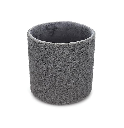 CS Unitec | PTX Superfine Fleece Nonwoven Sleeve | Abrasive Grit Torque Grinder Tool Attachment for Scratch Removal| 3-1/2" Diameter x 4" Wide, Grey, (Pack of 4)