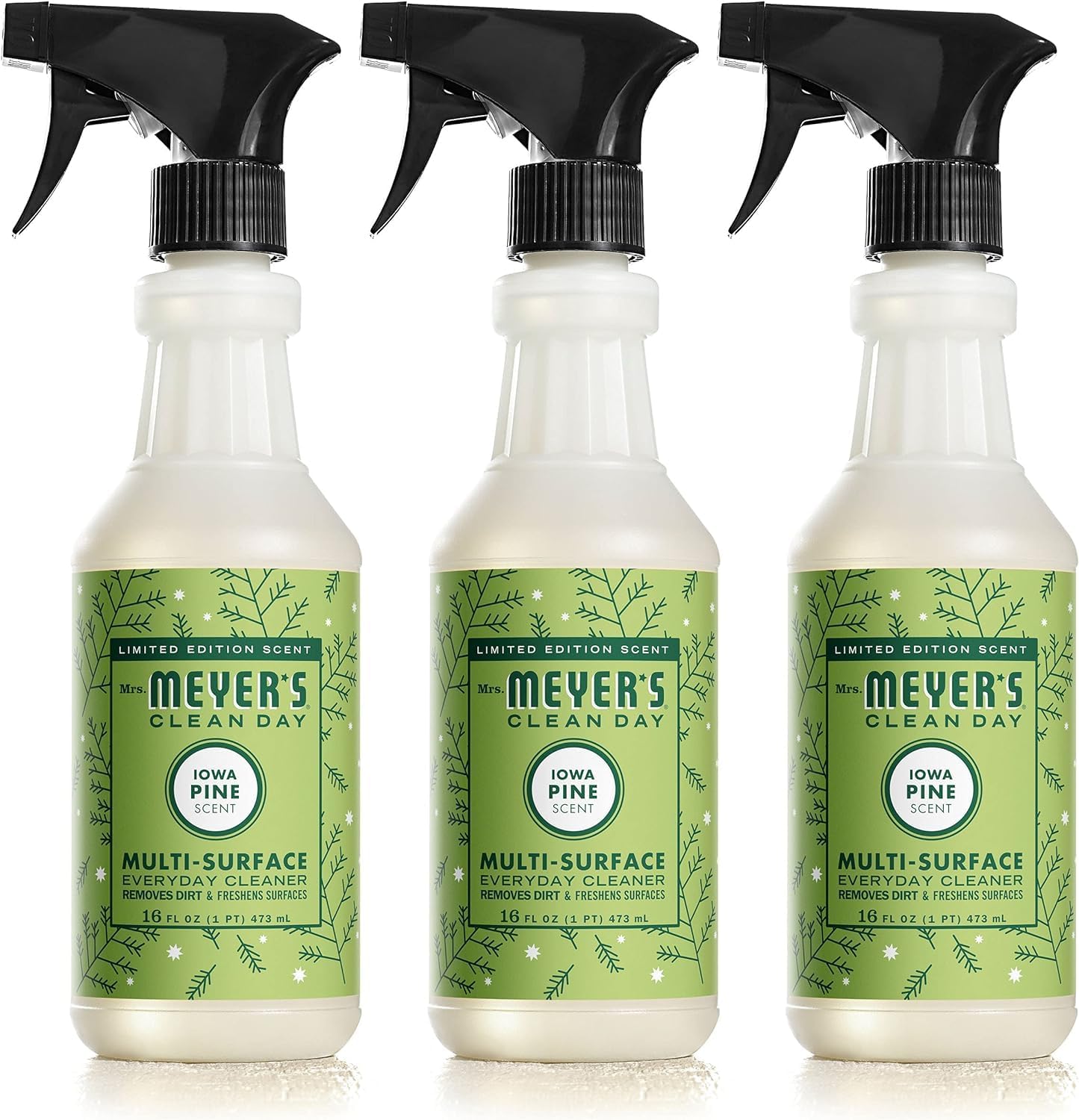 MRS. MEYER'S CLEAN DAY Multi-Surface Cleaner Spray, Cruelty Free Formula, Iowa Pine, 16 fl. Oz (Pack of 3)