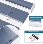 SmartWings Motorized Zebra Shades Work with HomeKit, Alexa, Google Home, 90% Blackout Light Filtering Day Night Sheer Blinds, Privacy Light Control, for Home/Office, Customized, Blue