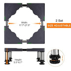 PATIKIL Mini Fridge Stand, 4 Strong Feet Laundry Stand Base Multi-Functional Adjustable Base Tray Anti-Vibration for Refrigerator Washing Machine Dryer AC, 5.5"-6.7" Height, 2Pack