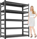 Metal Garage Storage Shelves Heavy Duty Shelving Unit 5 Tier Steel Adjustable Organizing Shelves 3000 LBS Capacity Industrial Shelving Ideal for Garage Tote Pantry Basement Outdoor, 73”Hx47”Wx24”D